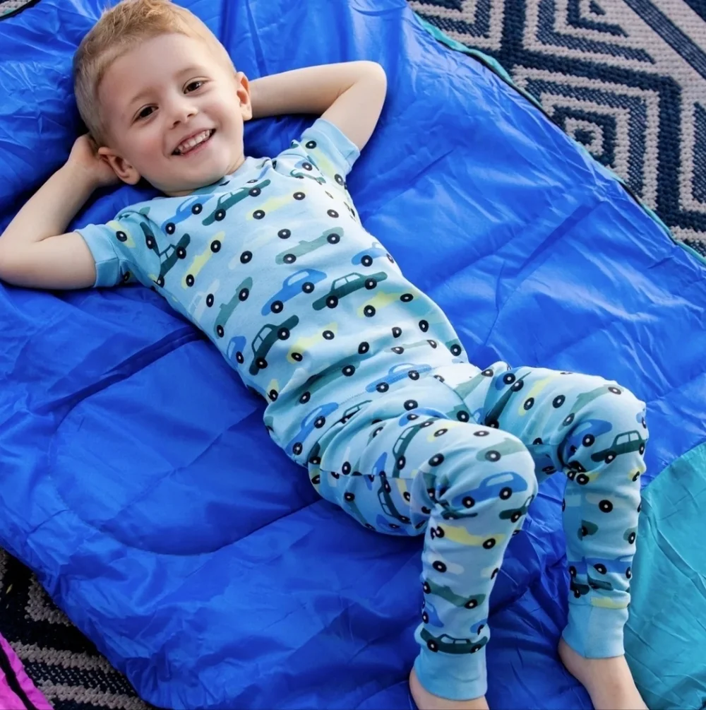 Monica + Andy - Blue Car Print Toddler Pajama Set